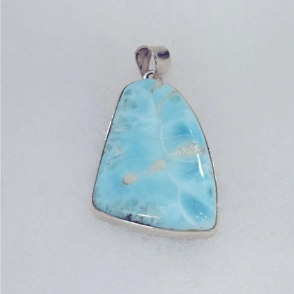 Sterling Silver Caribbean Larimar Pendant - Picture 2 of 6